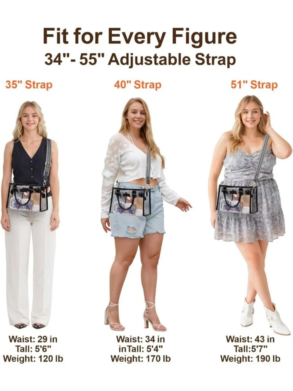 Clear Tote Bag for Women - Stadium Approved Small Purse, Stylish & Versatile